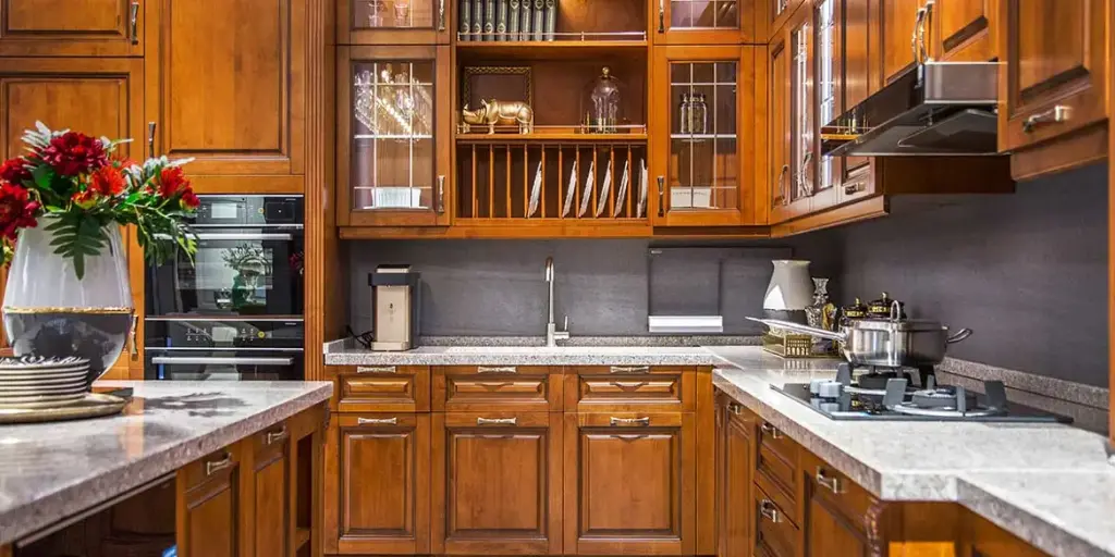 Solid Wood Kitchen Cabinets with Island OBK21-029