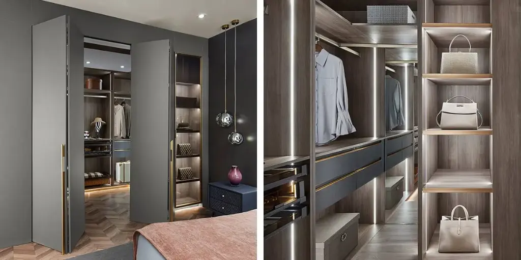 Italian Gary Walk in Closet with Folding Door OBW21-003