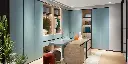 Light Blue Melamine Modern Simple Wardrobe