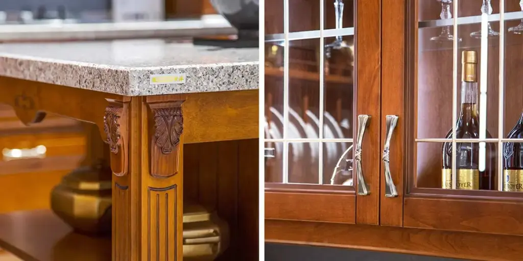 Solid Wood Kitchen Cabinets with Island OBK21-029