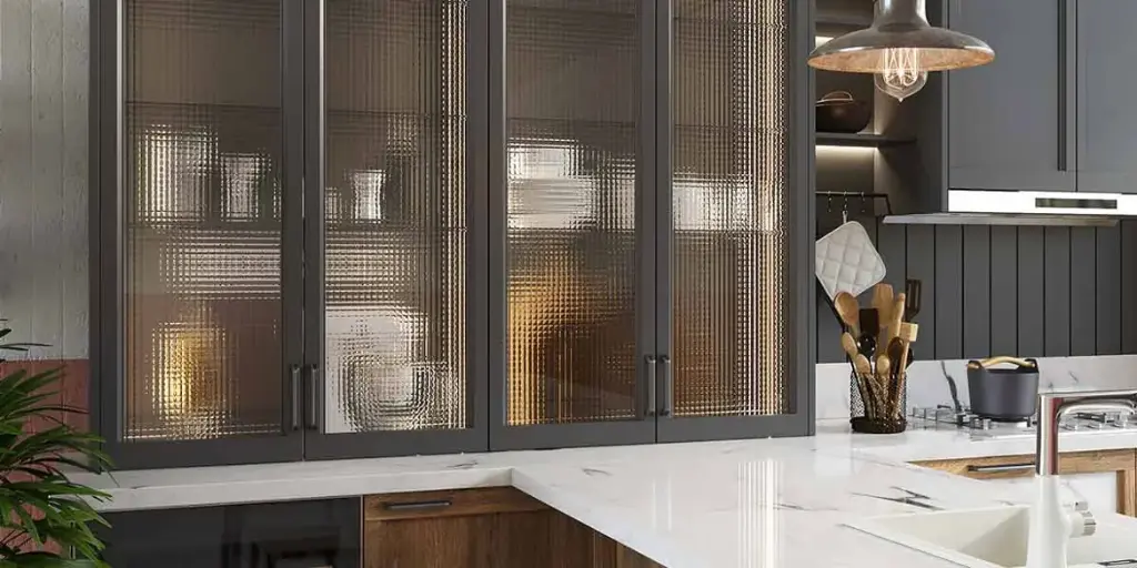 Thermofoil Wood Kitchen Cabinet in T Shape OBK21-028