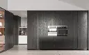 Dark Wood Kitchen Cabinets with Grey Countertop OBK23-M01