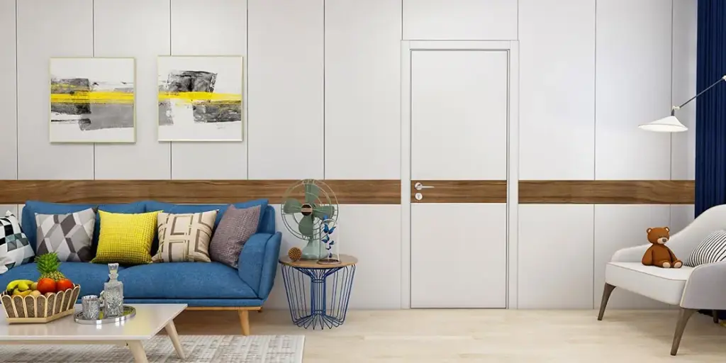 Bespoke Room Door in White and Wood OBD21-003