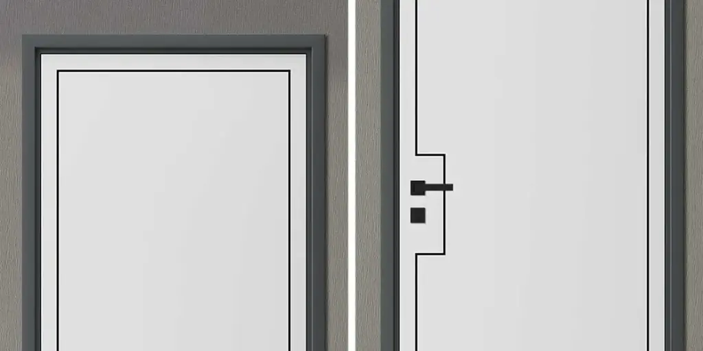 Modern Minimalist White Geometric Wooden Door YDG060D