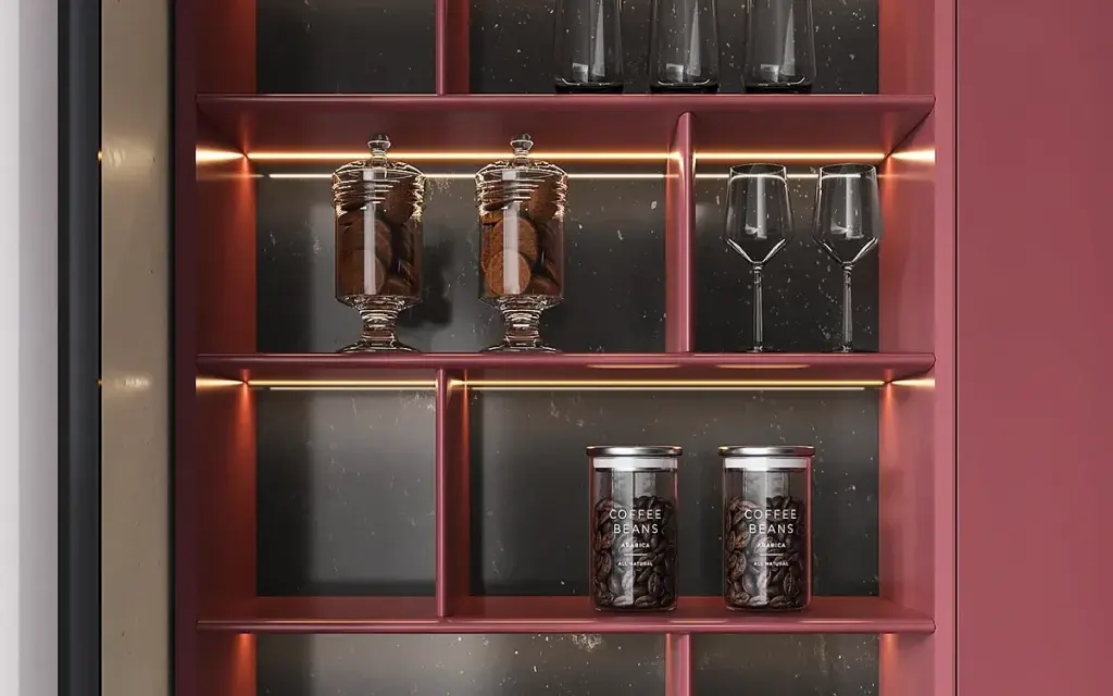 Red Modern Minimalist Stylish Kitchen Cabinets – OBK24L03