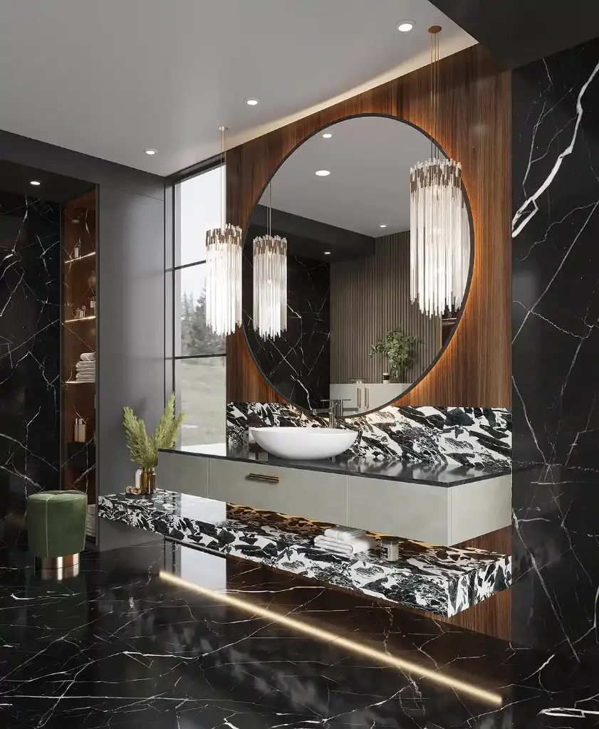 Modern Floating Vanity in Textured Melamine Finish OBV23-M01