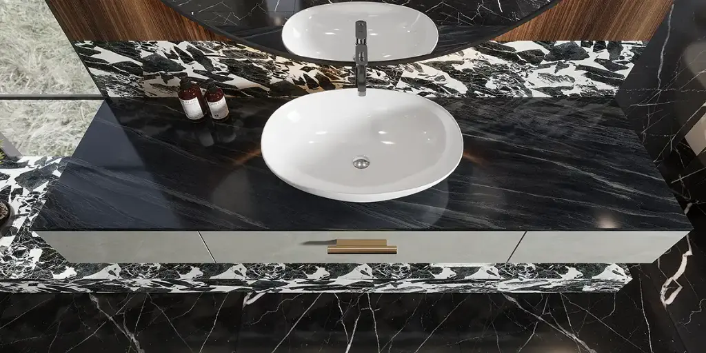 Modern Floating Vanity in Textured Melamine Finish OBV23-M01