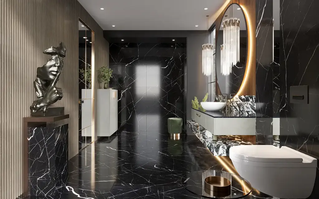 Modern Floating Vanity in Textured Melamine Finish OBV23-M01