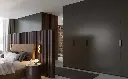 Modern Luxury Closet in Dark Grey and Dark Wood OBW23-L07