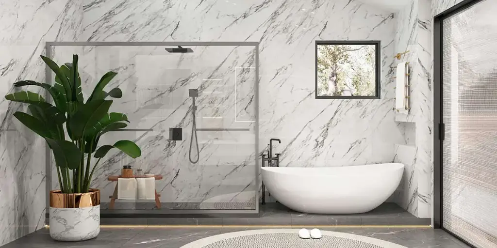 Floating Double Vanity White Bathroom Cabinets OBV22-TRA