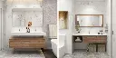 Contemporary Wall Hung Vanity Unit with Double Sink OBV22-PH