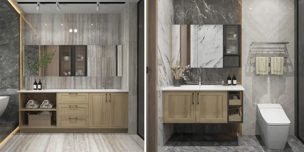 Floor Standing Vanity Units with Basin Shaker Style OBV22-HI