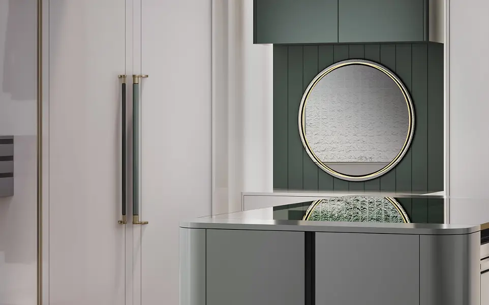 Off White and Green Walk in Wardrobe BLYJ23004