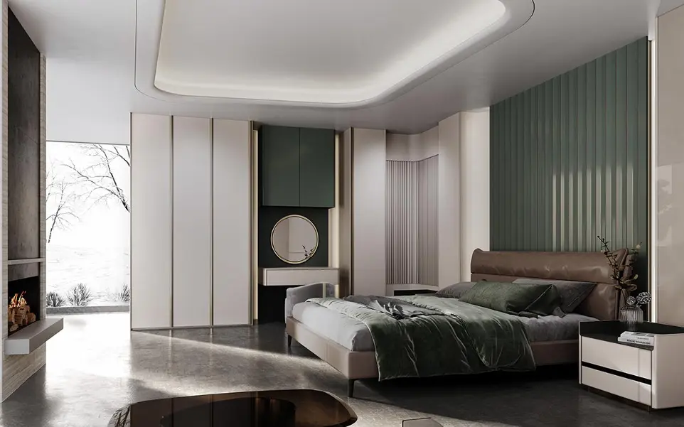 Off White and Green Walk in Wardrobe BLYJ23004