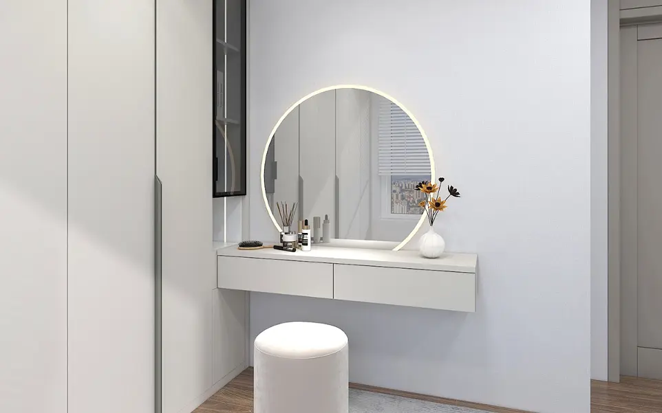 White Wardrobe with Dressing Table OBW23-L02