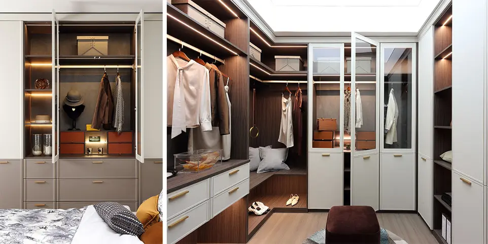 White PVC U-shaped Walk in Closet OBW21-PVC02