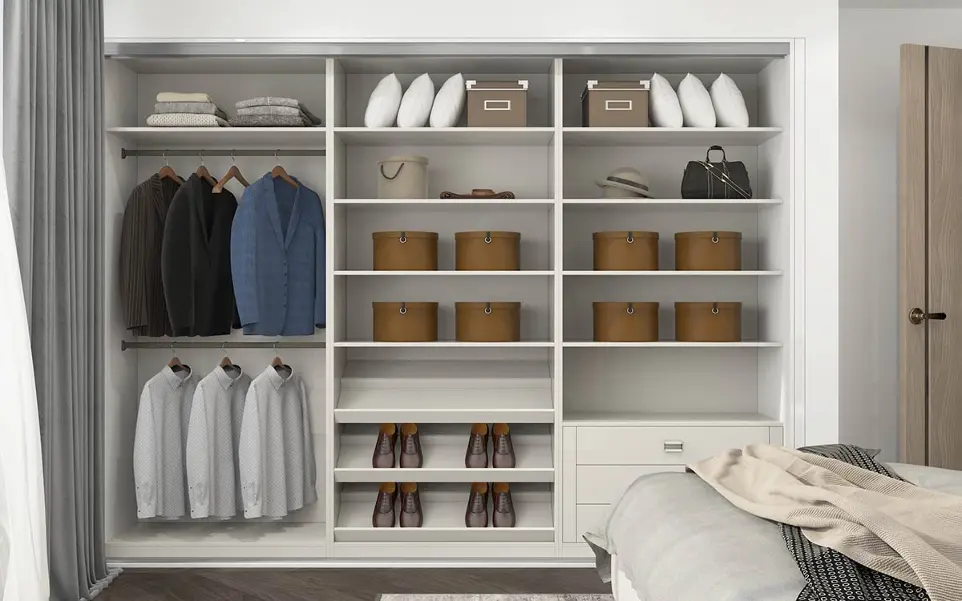 White Wardrobe With Mirror OBW23-L03