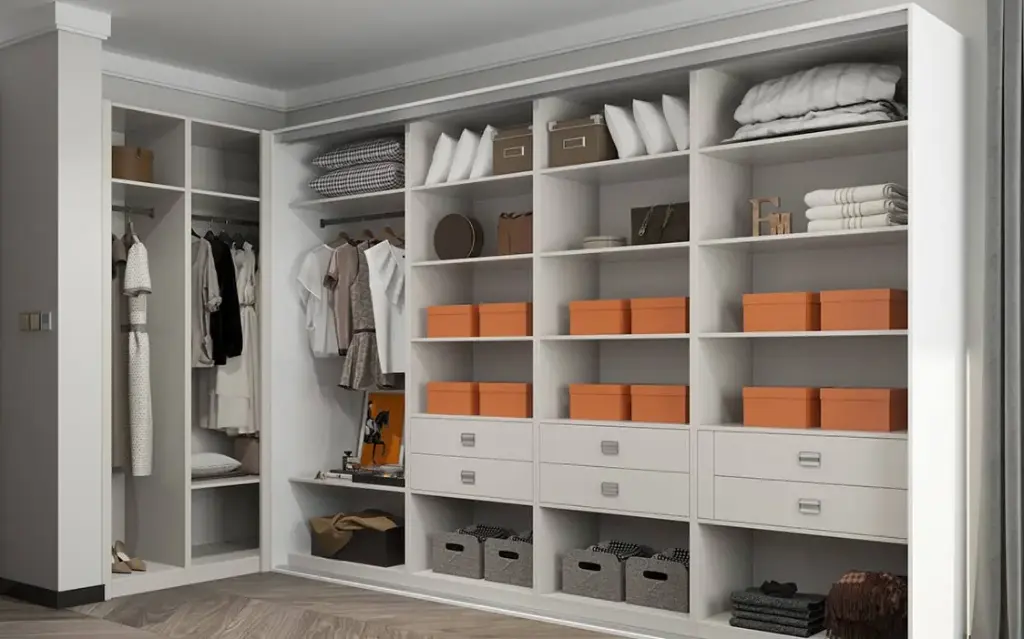 White Wardrobe With Mirror OBW23-L03