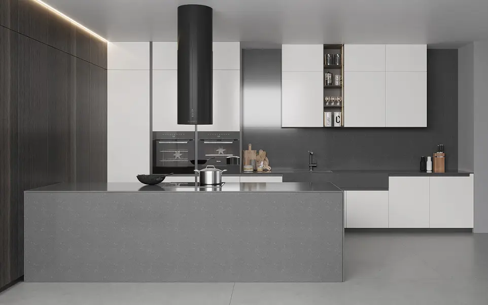 Painted White Kitchen with Grey Island OBK22-L23