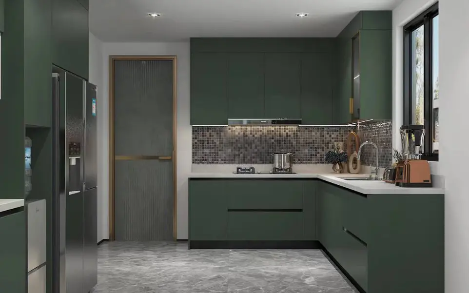 Painted Green J Pull Wet Kitchen OBK23-L01