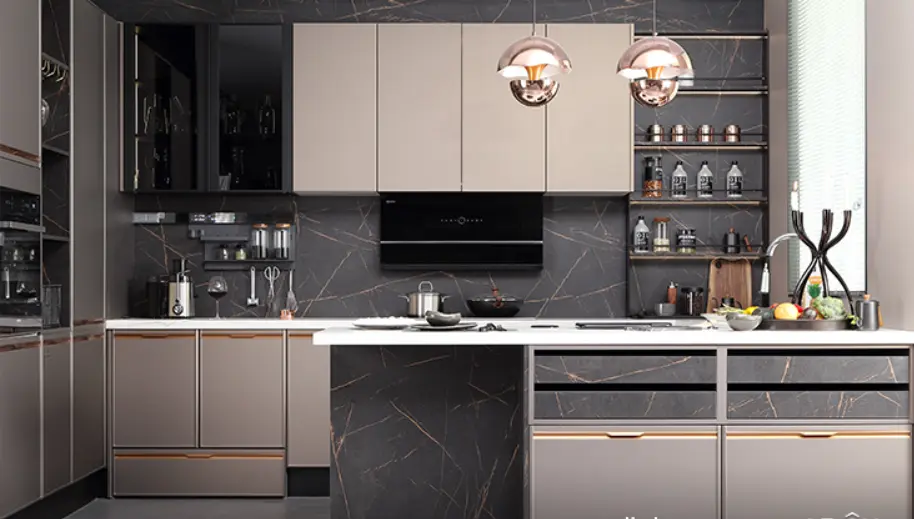 Contemporary Thermofoil Kitchen Cabinet Set BLCC21223