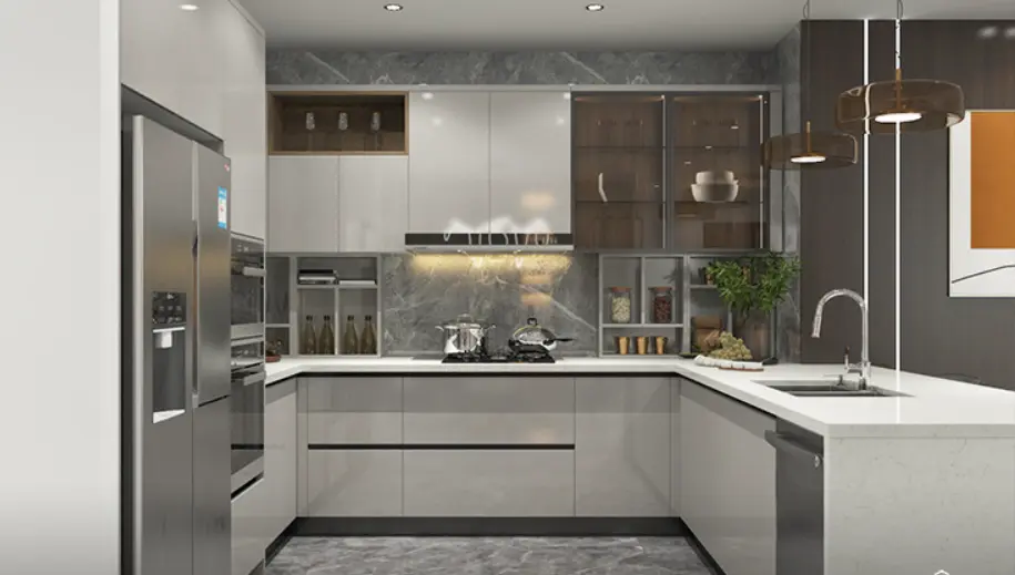 U Shaped Kitchen with Peninsula OBK22-L12