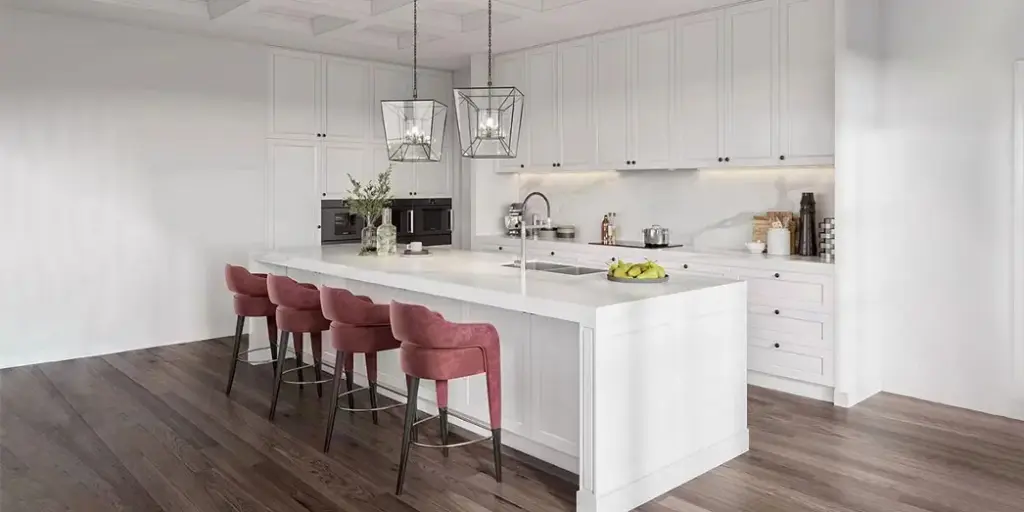 [OBK22-L03] White Shaker Style Frameless Kitchen Cabinets OBK22-L03