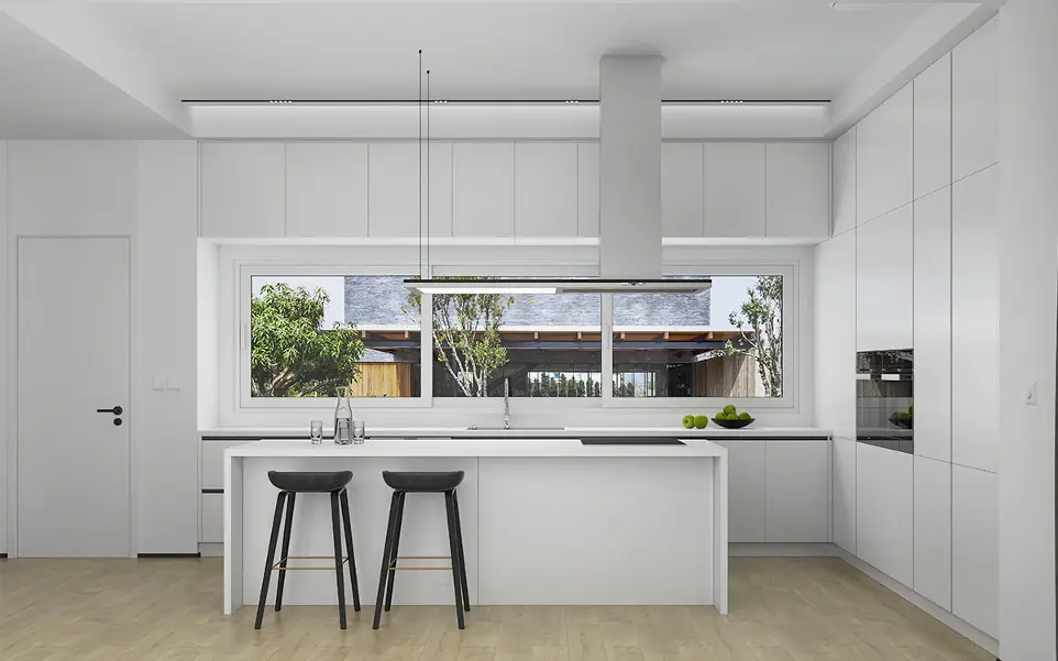 Minimalist Kitchen Design in White OBK22-L14