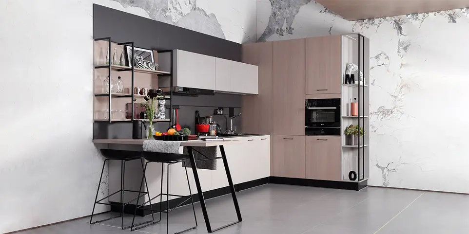 Textured Melamine Finish Kitchen Cabinets BLCC21210