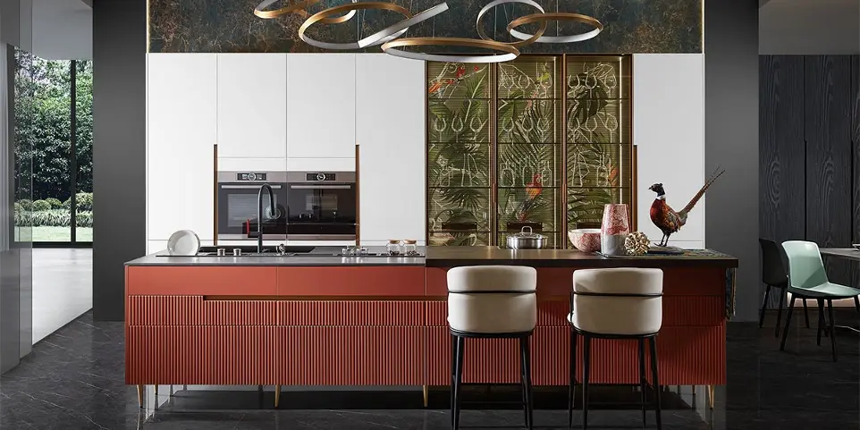 Luxury Kitchen Cabinets with Island OBK22-011