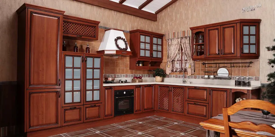 [OBK21-020] Traditional Wooden European Kitchen Furniture OBK21-020