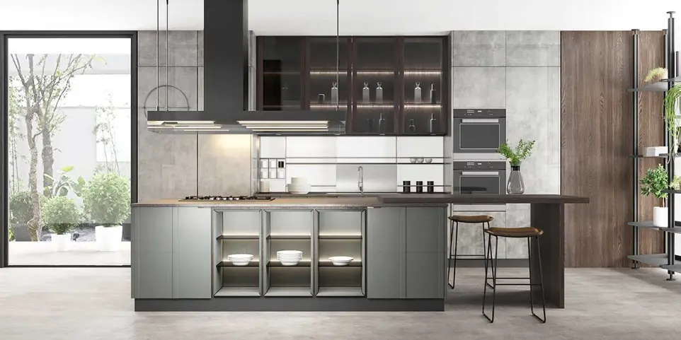 Modern Galley Kitchen Cabinets Design BLCC20020