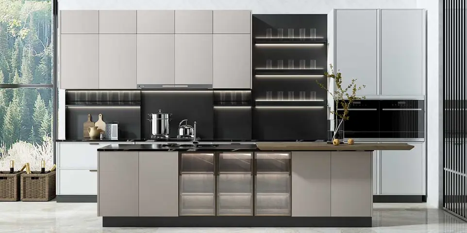 Modern Parallel Kitchen Cabinets BLCC20019