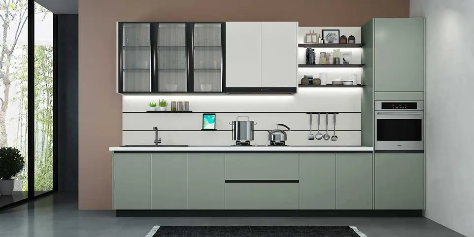 Melamine Kitchen Cabinets Simple Style BLCC20002