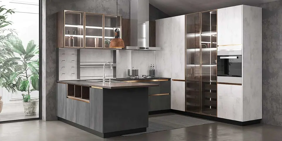 UV Lacquer Kitchen Design Modern OBK21-031