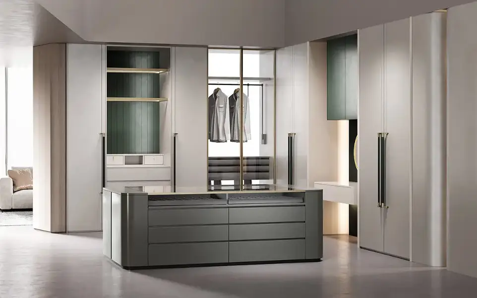 [BLYJ23004] خزانة ملابس مفتوحة باللون الأبيض والأخضر BLYJ23004