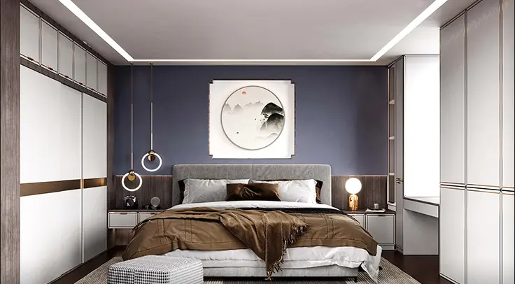 [OBW22-XY] خزانة ملابس بيضاء بثلاثة أبواب مع طاولة تزيين OBW22-XY