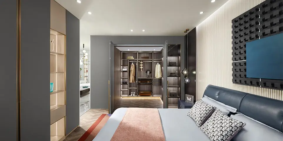 [OBW21-003] Italian Gary Walk in Closet with Folding Door OBW21-003