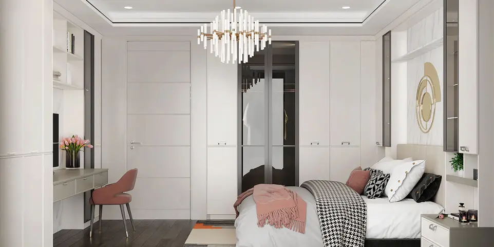 Pure White Custom Fitted PVC Wardrobe OBW21-005