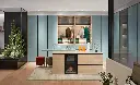 Light Blue Melamine Modern Simple Wardrobe