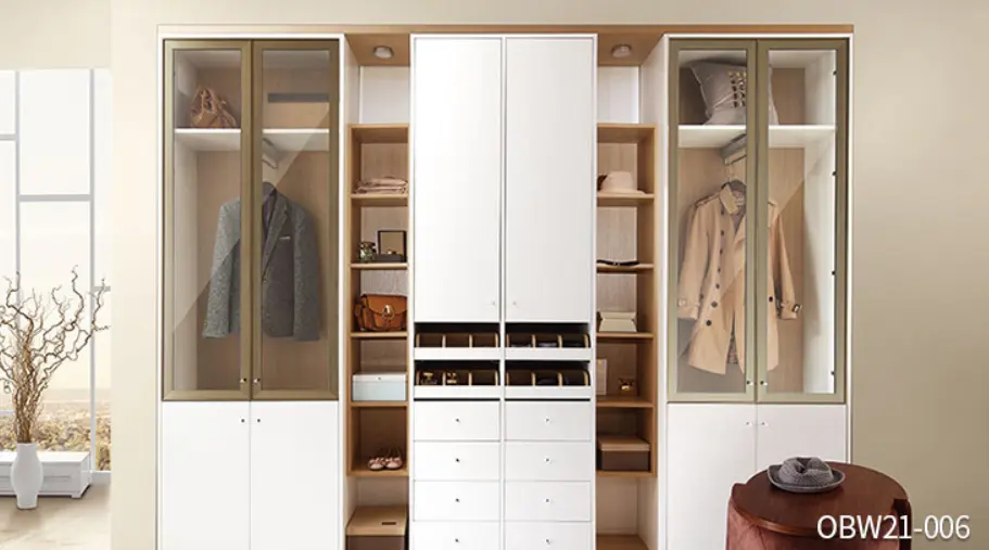 White Wood Wardrobe with Tatami OBW21-006