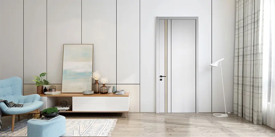 Light Grey PVC Wooden Designer Flush Door YDC022D