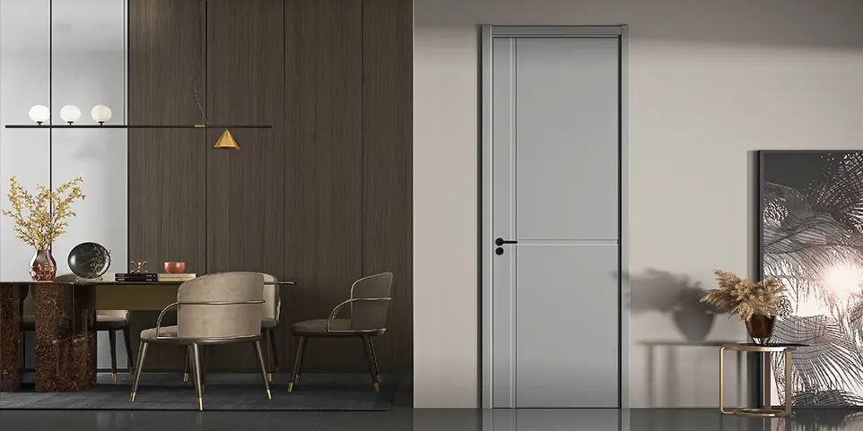 [YDC021D] Light Grey PVC Wooden Internal Door YDC021D