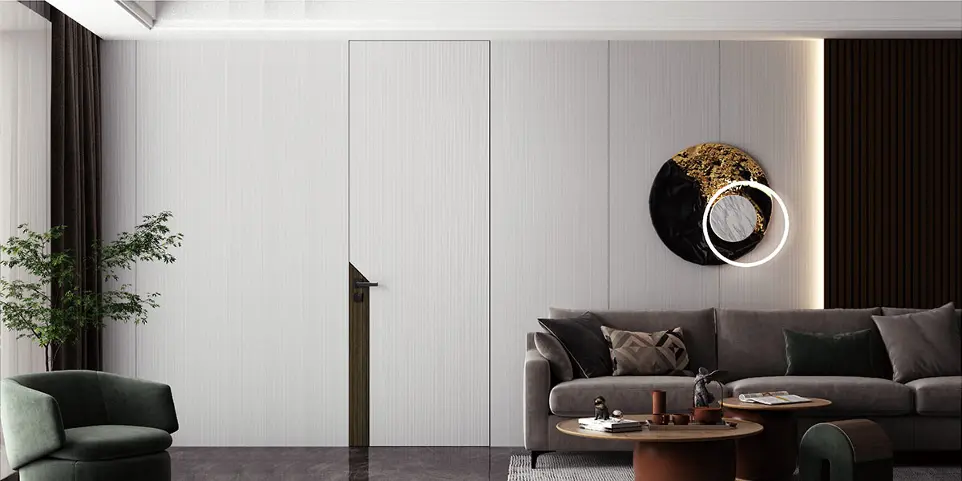 [YDG156D] Modern White Flush-to-wall Interior Door YDG156D