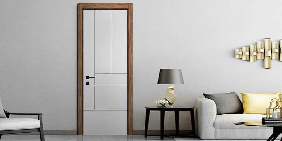 [OBD21-004] White Wooden Internal Door Gri Style OBD21-004