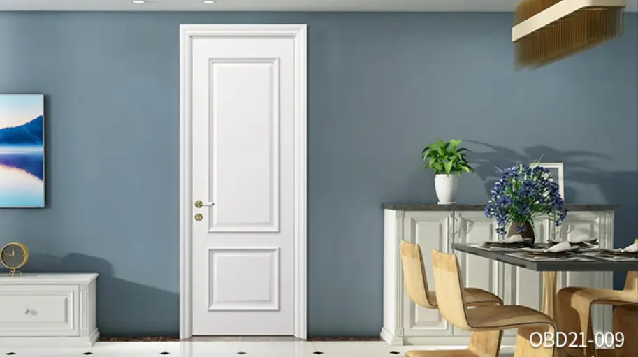 [OBD21-009] White Lacquer Shaker Interior Door with Golden Lines OBD21-009