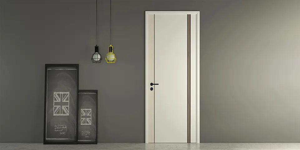 PVC Interior Door in White and Wood Tone OBD21-001