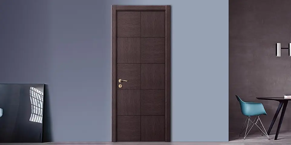 Modern Dark Wood Veneer Internal Door YDG028D
