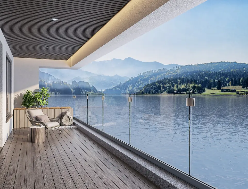 Balcony Glass Railing in Frameless Design EGB70