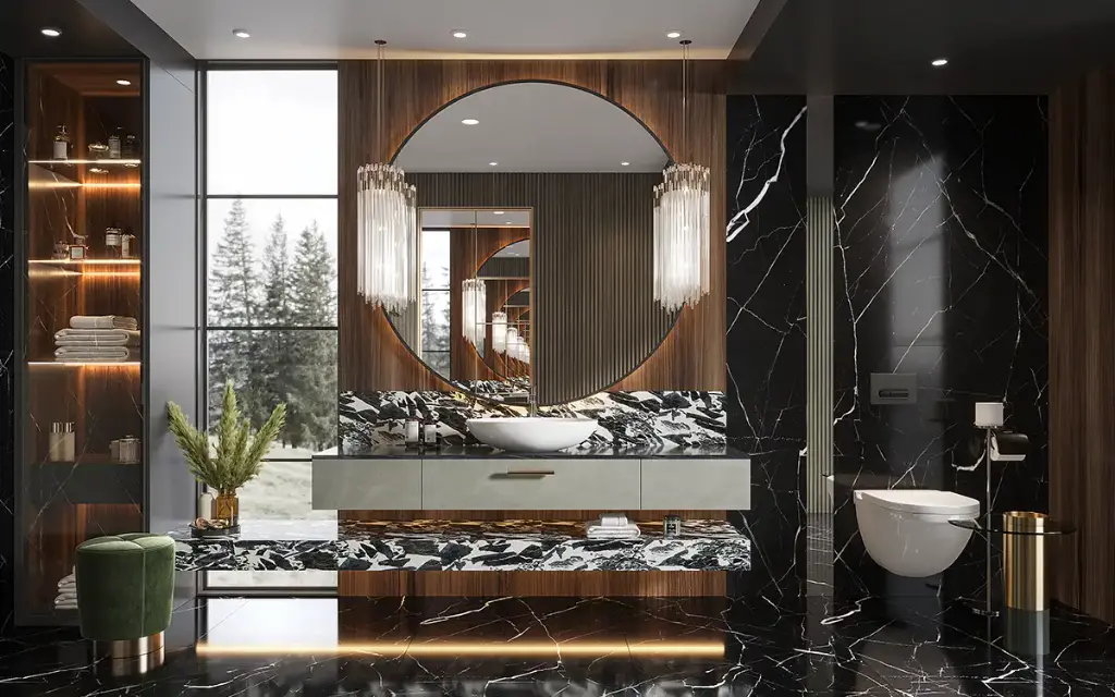 Modern Floating Vanity in Textured Melamine Finish OBV23-M01